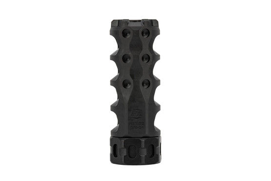 Precision Armament HYPERTAP .308 muzzle brake with integrated muzzle nut for easy installation in black